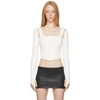 Dion Lee White Pointelle Long Sleeve Corset & Cardigan In Ivory