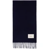 DANIEL W. FLETCHER NAVY MERINO LOGO PATCH SCARF