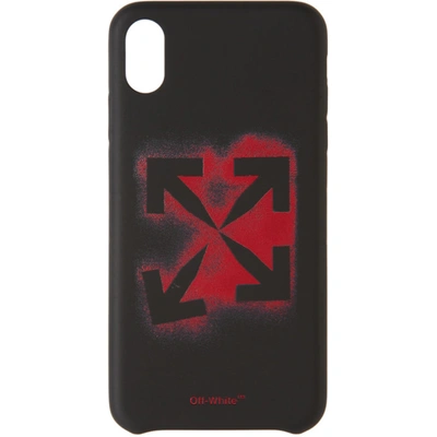 Off-white Black Stencil Iphone Xs Max Case In Black/red