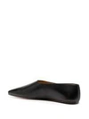 The Row Square-toe Leather Ballerina Flats In Black