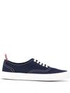 Thom Browne Navy Heritage Vulcanized Sneakers In Navy