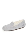 Ugg Ansley Womens Suede Comfy Moccasin Slippers In Light Grey