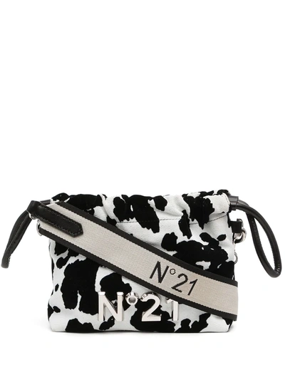 N°21 Animal-print Logo Crossbody Bag In Black