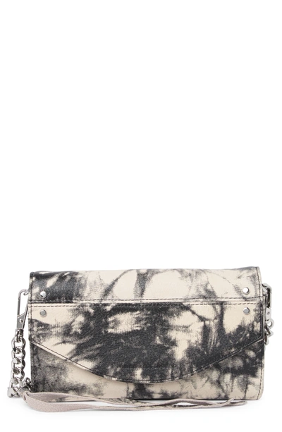 Aimee Kestenberg Delancey Leather Chain Wallet Crossbody In Vanilla Black Tie Dy