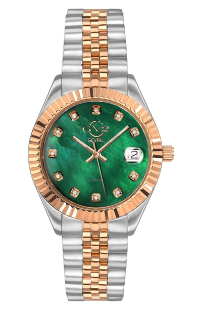 Gevril Swiss Watch From The Naples Collection, 34mm In Two Tone Ss/rg