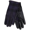 BURBERRY MENS CHECK WOOL AND LEATHER TOUCH SCREEN GLOVES