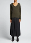 Vince Weekend V-neck Cashmere Sweater In Dk Pine