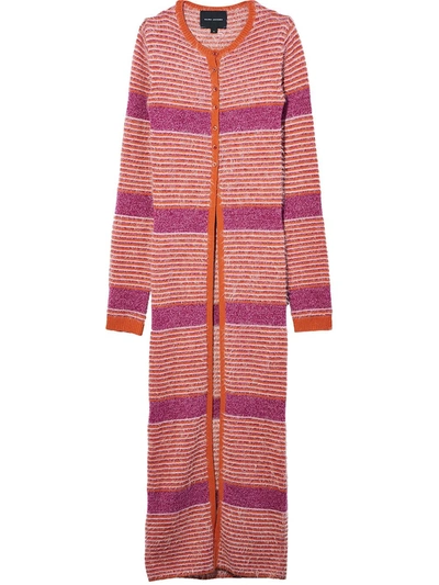 Marc Jacobs Striped Cardigan Coat In Pink