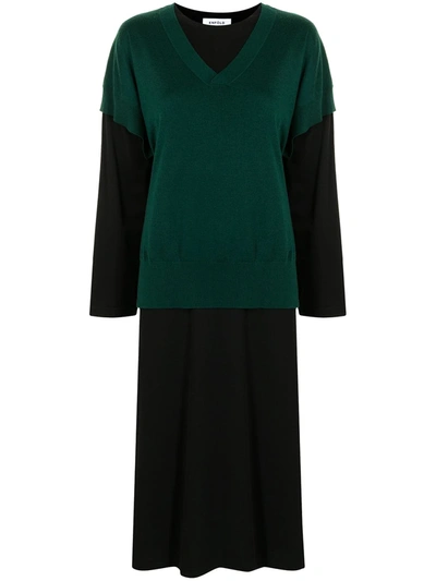 Enföld Long-sleeved Wool Dress In Black