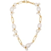 KENNETH JAY LANE FAUX PEARL-EMBELLISHED GOLD-TONE NECKLACE,4081184