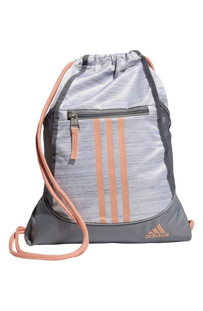 Adidas Originals Adidas Alliance Ii Sackpack In White/blush Pink/gray