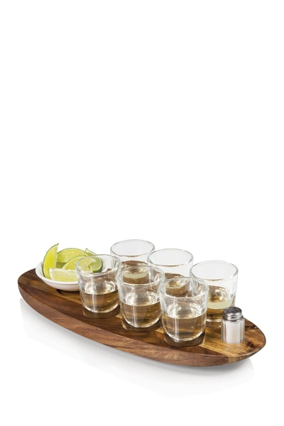 Legacy Cantinero Shot Glass Serving Set In Brown