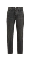 MADEWELL TAPERED CROP JEANS IN WASHED BLACK,MADEW45447