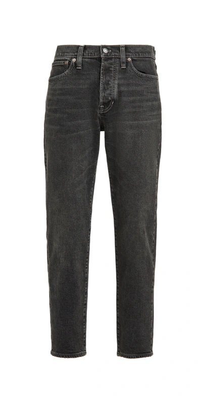 Madewell Tapered Crop Jeans In Washed Black In Everton
