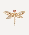 SUSAN CAPLAN VINTAGE GOLD-PLATED 1980S ATTWOOD & SAWYER CRYSTAL DRAGONFLY BROOCH,000740043
