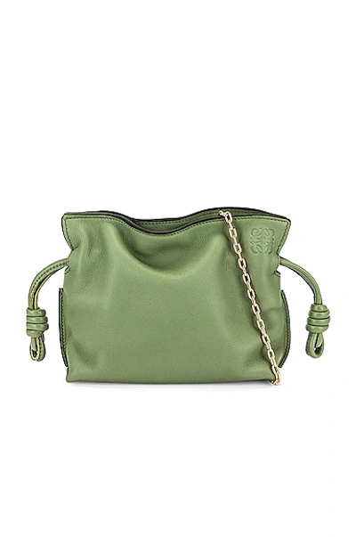 Loewe Flamenco Clutch Nano Bag In Green