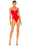 Magda Butrym Red Retro Bustier One-piece Swimsuit In Red
