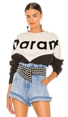 Isabel Marant Étoile Isabel Marant Etoile Women Two-tone Cotton Blend Houston Sweatshirt In Black