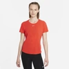 Nike Dri-fit One Luxe Women's Standard Fit Short-sleeve Top In Chile Red