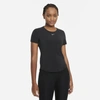 Nike One Luxe Dri-fit Twist Front Short Sleeve Crop Top In Black In Black