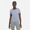 Nike Dri-fit One Luxe Women's Standard Fit Short-sleeve Top In Ashen Slate