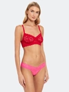 Hanky Panky Signature Lace Low Rise Wrap Thong In Flamboyant Pink