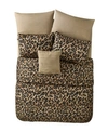 Vcny Home Cheetah Reversible Bed In A Bag Comforter Set Collection Bedding In Brown