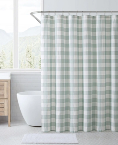 Eddie Bauer Cabin Plaid Cotton Shower Curtain, 72" X 72" In Green Bay