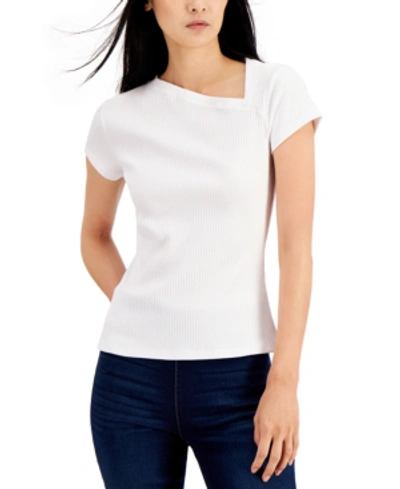 Inc International Concepts Women's Asymmetrical T-shirt, Created For Macy's In Bright White