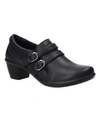 Easy Street Stroll Womens Faux Leather Zipper Mules In Black