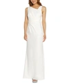 ADRIANNA PAPELL EMBELLISHED-BACK CREPE GOWN