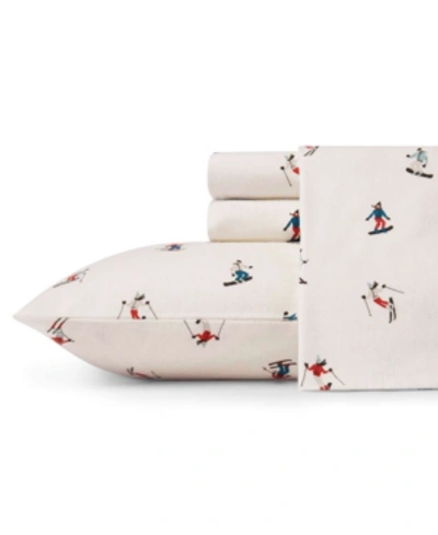 Eddie Bauer Ski Patrol Cotton Flannel 3-piece Twin Sheet Set Bedding In Ski Slope