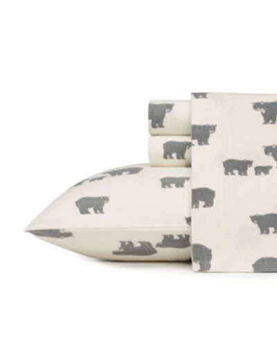 EDDIE BAUER PRINTED COTTON FLANNEL 4-PC. SHEET SET, KING