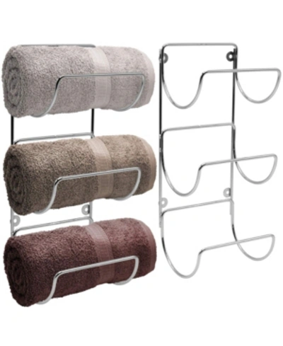 Sorbus 3-level Towel Rack, Set Of 2 In Silver-tone