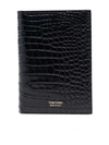 TOM FORD CROCODILE-EFFECT LEATHER WALLET