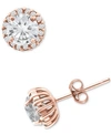 Giani Bernini Pave Cubic Zirconia Stud Earrings (1-3/4 Ct. T.w.) In Sterling Silver, Created For Macy's In Rose Gold Over Sterling Silver