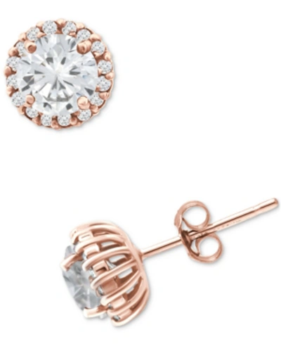 Giani Bernini Pave Cubic Zirconia Stud Earrings (1-3/4 Ct. T.w.) In Sterling Silver, Created For Macy's In Rose Gold Over Sterling Silver
