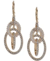 Anne Klein Gold-tone Crystal Orbital Drop Earrings In Crystal