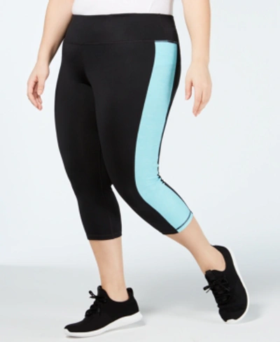 Ideology Plus Size Colorblocked Capri Leggings, Created For Macy's In Crystal Mist