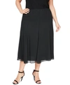 Alex Evenings Plus Size Chiffon Midi Skirt In Black