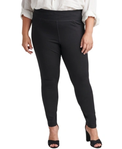 Jag Plus Size Ricki Mid Rise Pull-on Legging In Black