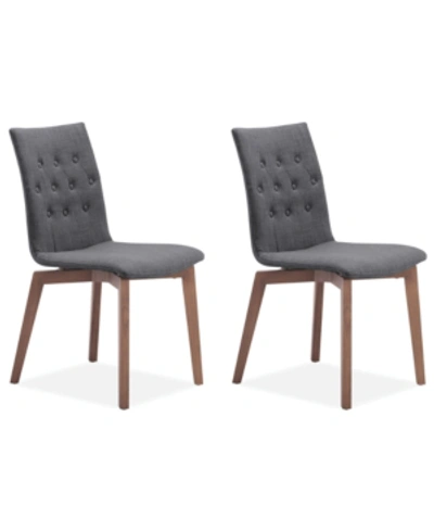 Zuo Set Of 2 Orebro Dining Chairs In Gray