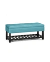 Simpli Home Cosmopolitan Storage Ottoman Bench With Open Bottom In Soft Blue