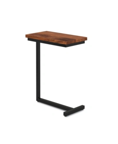 Simpli Home Gowen Solid Wood C Side Table In Dark Cognac Brown