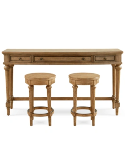 Furniture Camden Heights 3-piece Set With Console Table And 2 Stools In Chestnut