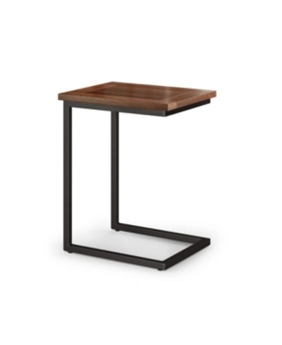 Simpli Home Skyler Wide C Side Table In Dark Cognac Brown