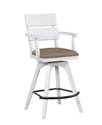 Furniture Wappinger Double Panel Back Spectator Counter Height Stool In White