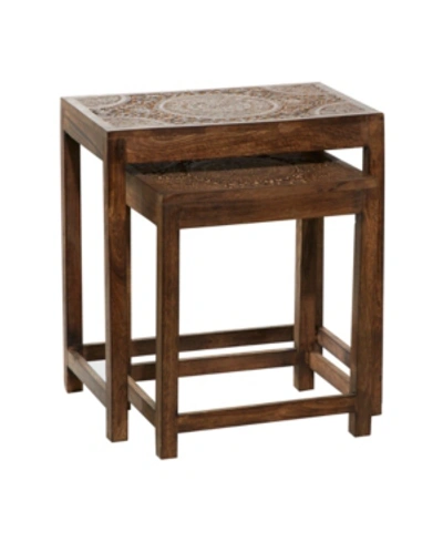 Rosemary Lane Wood Eclectic Accent Table In Brown
