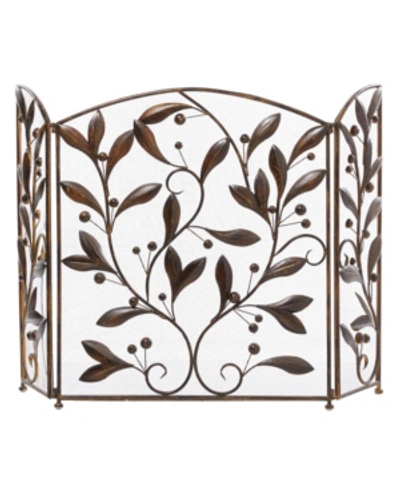 Rosemary Lane Metal Eclectic Fireplace Screen In Brown