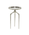 Rosemary Lane Contemporary Round Raised Edge Accent Table In Silver-tone